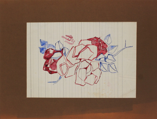 Баснина-Верхоланцева Анна Николаевна. Букет красно-синий в стиле ар-деко